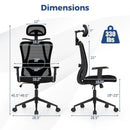 Ergonomic Office Chair with 3D Headrest and Reclining Backrest-Black by LJGDeals