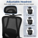 Ergonomic Office Chair with 3D Headrest and Reclining Backrest-Black by LJGDeals