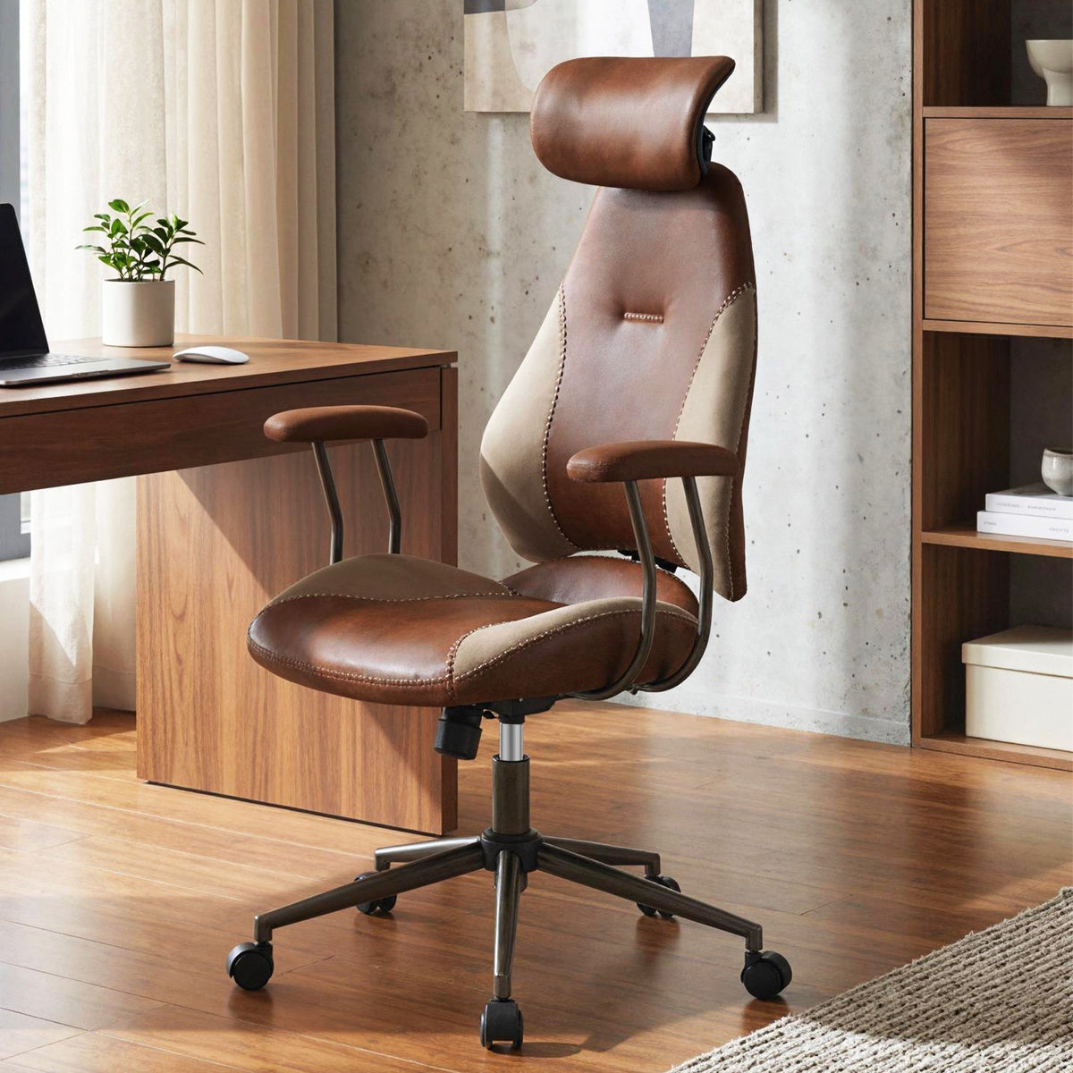 Ergonomic Office Chair Computer Desk Chair with 2D Headrest and Rocking Backrest, photo 18 of 24