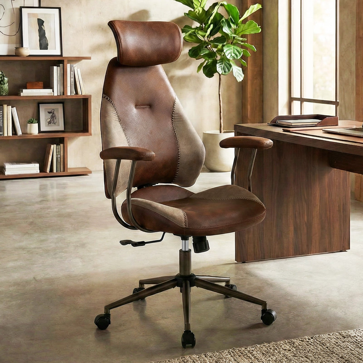 Ergonomic Office Chair Computer Desk Chair with 2D Headrest and Rocking Backrest, photo 14 of 24