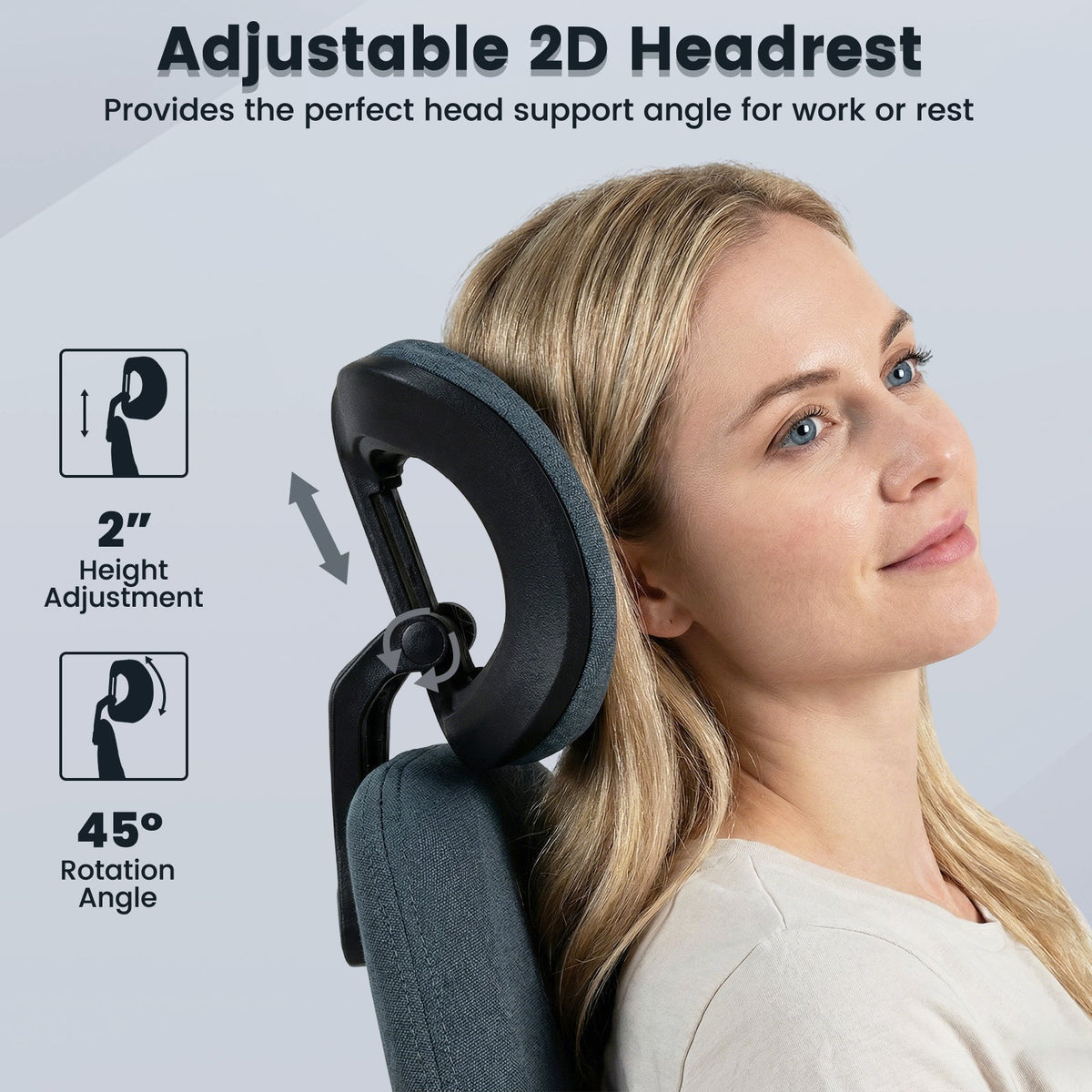 Ergonomic Office Chair Computer Desk Chair with 2D Headrest and Rocking Backrest, photo 24 of 24