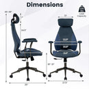 Ergonomic Office Chair Computer Desk Chair with 2D Headrest and Rocking Backrest by LJGDeals