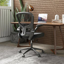 Adjustable Swivel Mesh Task Office Chair with Flip-Up Armrests-Black by LJGDeals