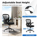 Adjustable Swivel Mesh Task Office Chair with Flip-Up Armrests-Black by LJGDeals