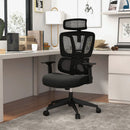 Ergonomic Office Chair with N Type Lumbar Support and Adjustable Headrest-Black by LJGDeals