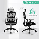 Ergonomic Office Chair with N Type Lumbar Support and Adjustable Headrest-Black by LJGDeals