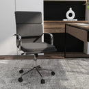 Ergonomic Office Desk Chair with Rocking Backrest and Height-adjustable Padded Seat-Gray by LJGDeals