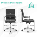 Ergonomic Office Desk Chair with Rocking Backrest and Height-adjustable Padded Seat-Gray by LJGDeals