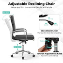 Ergonomic Office Desk Chair with Rocking Backrest and Height-adjustable Padded Seat-Gray by LJGDeals