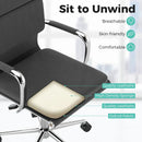 Ergonomic Office Desk Chair with Rocking Backrest and Height-adjustable Padded Seat-Gray by LJGDeals