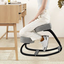 Wooden Ergonomic Backless Rocking Kneeling Chair with Padded Cushion-Gray by LJGDeals