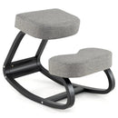 Wooden Ergonomic Backless Rocking Kneeling Chair with Padded Cushion-Gray by LJGDeals