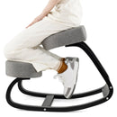 Wooden Ergonomic Backless Rocking Kneeling Chair with Padded Cushion-Gray by LJGDeals