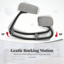 Wooden Ergonomic Backless Rocking Kneeling Chair with Padded Cushion-Gray