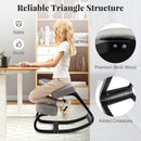 Wooden Ergonomic Backless Rocking Kneeling Chair with Padded Cushion-Gray by LJGDeals