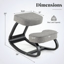 Wooden Ergonomic Backless Rocking Kneeling Chair with Padded Cushion-Gray by LJGDeals