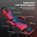 Ergonomic Video Game Chair with Headrest and Reclining Backrest by DirectDeals