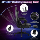 Ergonomic Video Game Computer Chair with Headrest and Lumbar Pillow-Black by LJGDeals