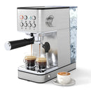 Espresso Machine 20 Bar Compact Stainless Steel Coffee Maker with Milk Frother-Silver by LJGDeals