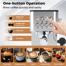 Espresso Machine 20 Bar Compact Stainless Steel Coffee Maker with Milk Frother-Silver by DirectDeals
