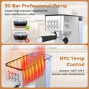 Espresso Machine 20 Bar Compact Stainless Steel Coffee Maker with Milk Frother-Silver by DirectDeals