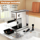 Espresso Machine 20 Bar Compact Stainless Steel Coffee Maker with Milk Frother-Silver by DirectDeals