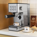 Espresso Machine 20 Bar Compact Stainless Steel Coffee Maker with Milk Frother-Silver by DirectDeals