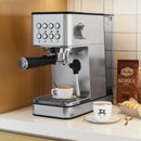 Espresso Machine 20 Bar Compact Stainless Steel Coffee Maker with Milk Frother-Silver by LJGDeals