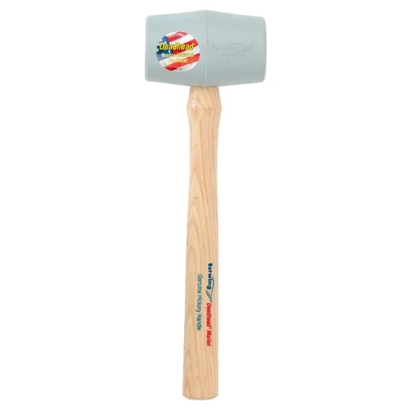 Estwing DH-12N 12oz No-Mar Gray Deadhead Rubber Mallet, Wood Handle