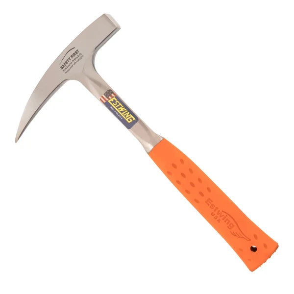 Estwing EO-22P 22oz Orange Rock Pick, Pointed Tip (Smooth Face)