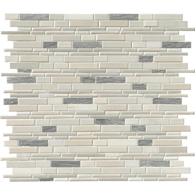 MSI Everest Interlocking Porcelain and Stone Mosaic Wall and Floor Tile 12"x12"