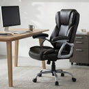 Executive Office Chair Leather Ergonomic Computer Desk Chair with Padded Seat and Armrests by LJGDeals
