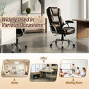 Executive Office Chair Leather Ergonomic Computer Desk Chair with Padded Seat and Armrests by LJGDeals