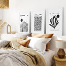 Set Of 3 Black and White Minimalist Prints by Wall Art Set