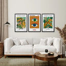 Modern Abstract Flower Marker Set of 3 Piece by Wall Art Set