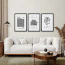 Black and White Matisse Art Set of 3 Posters by Wall Art Set