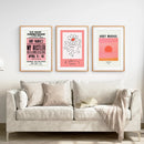 Colorful Pop Art Bright Pink Wall Decor Set by Wall Art Set