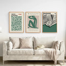 Set of 3 Abstract Figure Art Prints Sage Green by Wall Art Set