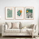 Sage Green Set of 3 Prints. Bauhaus, Kusama, Matisse Style by Wall Art Set