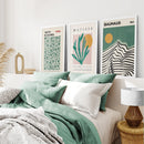 Sage Green Set of 3 Prints. Bauhaus, Kusama, Matisse Style by Wall Art Set