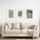 Sage Green Set of 3 Prints. Bauhaus, Kusama, Matisse Style by Wall Art Set
