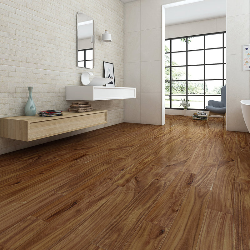 "Capture the essence of natural beauty with Exotic Walnut Natural Solid Hardwood Flooring, available in 3.6" and 4.75" widths and 0.75" thickness. Choose between Smooth or Handscraped finishes. SKU: TRPSH-EWNH, TRPSH-EWNS4.75, TRPSH-EWNS3.6."