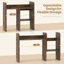 Expandable Desktop Bookshelf with Open Storage Cubes