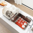 Expandable Dish Drying Rack Adjustable Dual-Part Dish Drainer with Detachable Utensil Holder by DirectDeals