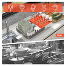 Expandable Dish Drying Rack Adjustable Dual-Part Dish Drainer with Detachable Utensil Holder by DirectDeals