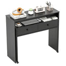 Extendable Computer Desk with 2 Storage Drawers Convertible Home Office Rolling Study Writing Desk by LJGDeals
