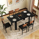 Extendable Dining Table for 4-8 People 47"-62" Large Rectangular Kitchen Table by LJGDeals