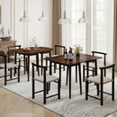 Extendable Dining Table Set with 2 Half-Round and 1 Rectangular Tables by LJGDeals