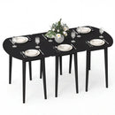 Extendable Dining Table Set with 2 Half-Round and 1 Rectangular Tables by LJGDeals