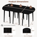 Extendable Dining Table Set with 2 Half-Round and 1 Rectangular Tables by LJGDeals